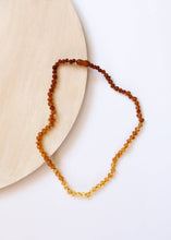 Load image into Gallery viewer, Raw Baltic Amber + Sunflower || Necklace ||: 16" Adult Necklace