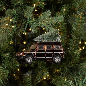 Brown SUV Ornament with Tree