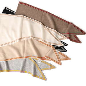 100% Cashmere Scarf in Dark Oatmeal & Red
