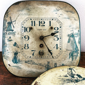 Vintage Clock w/ Dutch Scenes