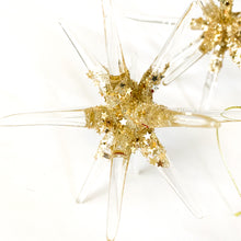 Load image into Gallery viewer, Glass &amp; Gold Stardust Snowflake Ornament