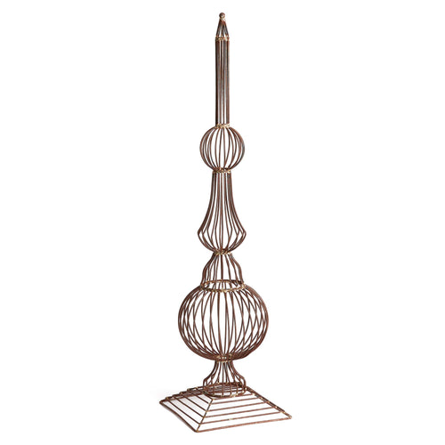 Weatherd Metal Wire Finial Garden Structure