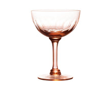 Load image into Gallery viewer, A set of four rose champagne saucers with lens design