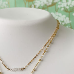 Delicate 14k gold & Herkimer Diamond necklace at Federal & Black