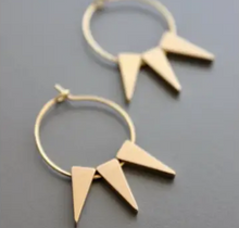 Load image into Gallery viewer, Shop the David Aubrey 18k gold plated spike hoops at Federal &amp; Black