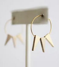 Load image into Gallery viewer, Shop the David Aubrey 18k gold plated spike hoops at Federal &amp; Black