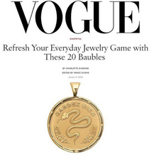Load image into Gallery viewer, Jane Winchester 14k Gold Free Coin Pendant featured in Vogue Magazine at Federal &amp; Black
