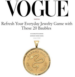 Jane Winchester 14k Gold Free Coin Pendant featured in Vogue Magazine at Federal & Black