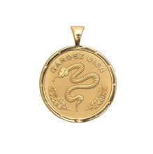 Load image into Gallery viewer, Shop the gold Protect Coin Pendant and others by Jane Winchester at Federal &amp; Black