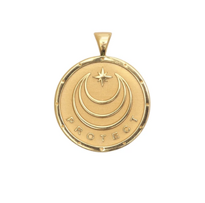 Shop the gold Protect Coin Pendant and others by Jane Winchester at Federal & Black